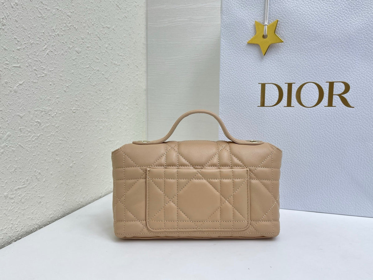 CD My Tender Top Handle Mini Bag 21cm Beige Macrocannage Leather 159477