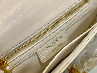 SMALL CARO BAG 20 WHITE CALFSKIN