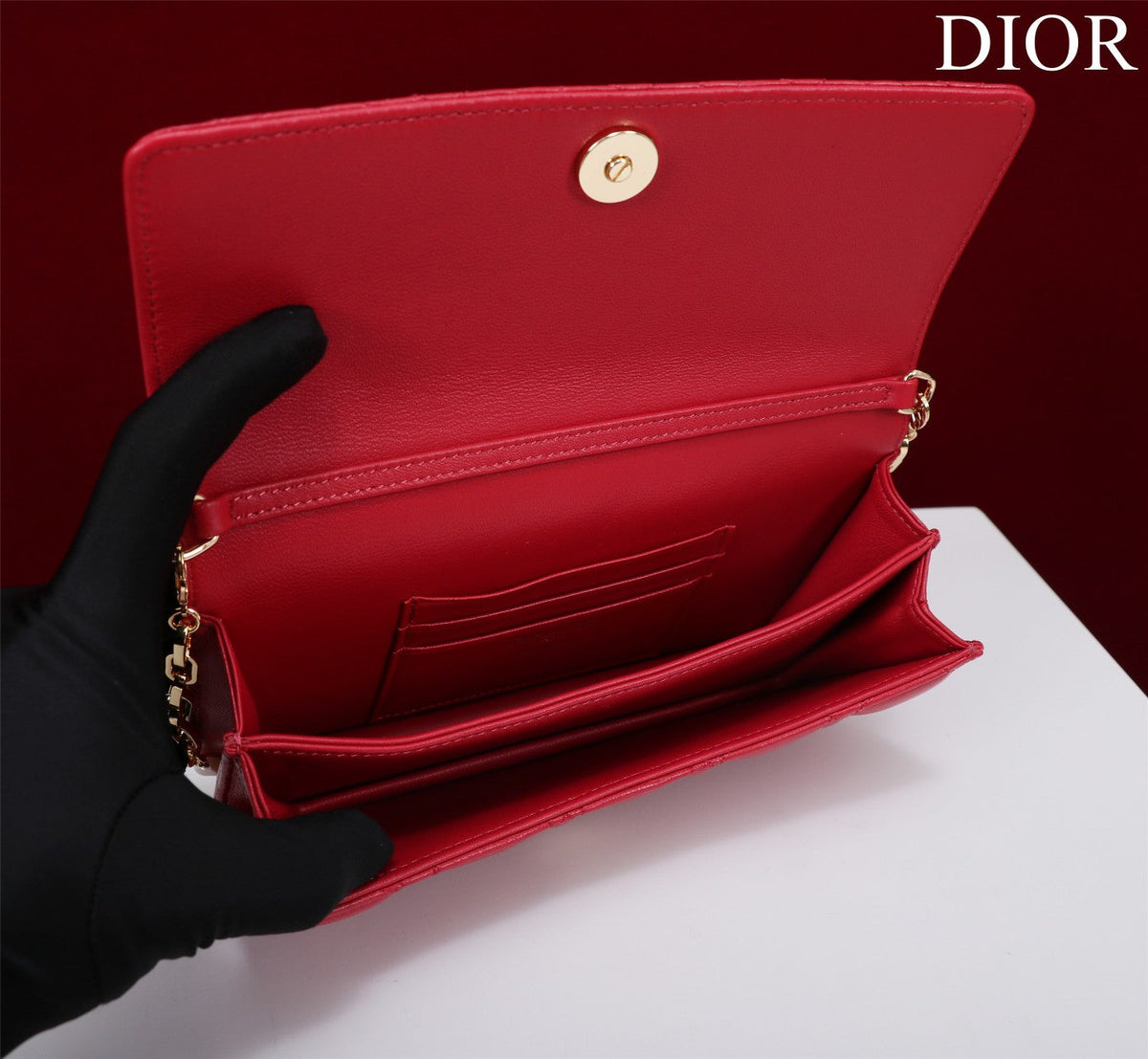 my cd mini 21 red lambskin