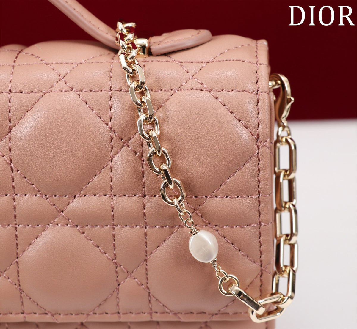 my cd mini 21 rose lambskin