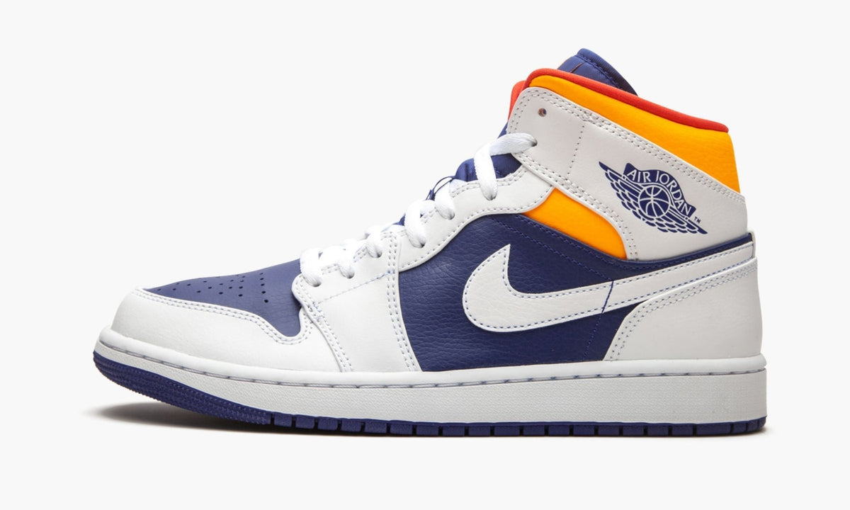 Air Jordan 1 Mid “Royal Blue / Laser Orange” Sneakers - Hall of Fame