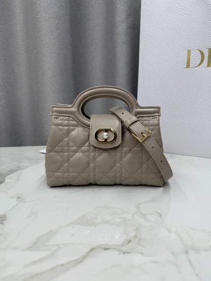 Dior 2026 Jolie Top Handle Mini Chain Handbag 18.5cm Grained Calfskin