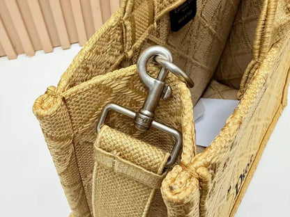Dior 2026 Book Tote with Embroidered Bee Yellow Canvas