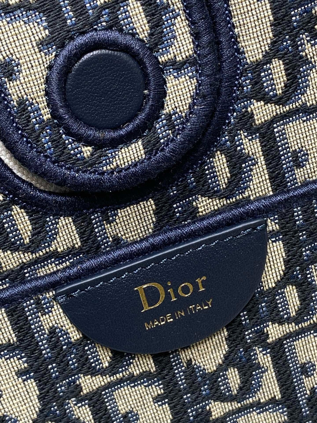 Dior 2026 Small Shopping Bag Blue Beige Canvas Leather 284287