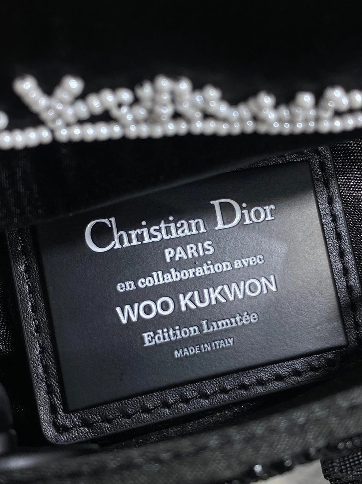 Dior 2026 Lady Art Mini Bag 12cm Black Cotton Leather 352144