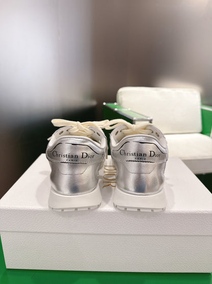 CD Tech Sneakers White Sliver Cowhide Mesh 562670