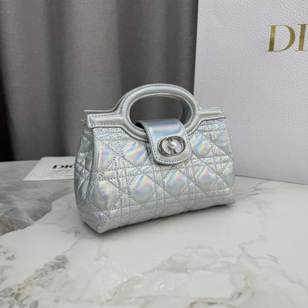 Dior 2026 Jolie Top Handle Mini Chain Handbag 18.5cm Grained Calfskin
