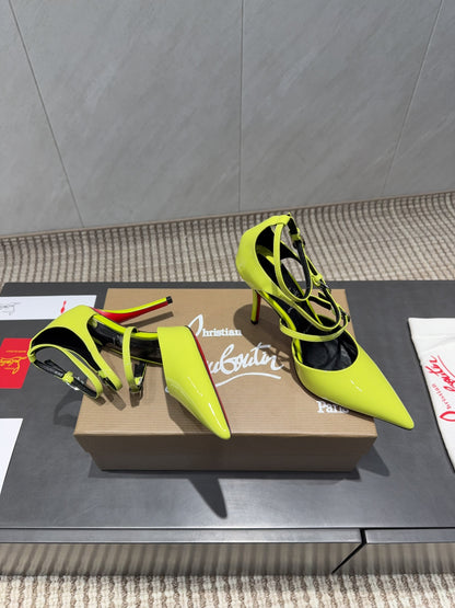 CL 26SS High Heel Pump 100 Neon Yellow Patent Leather 613874