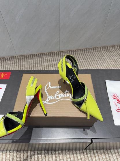 CL 26SS Slingback 100 Neon Yellow Patent Leather 613792