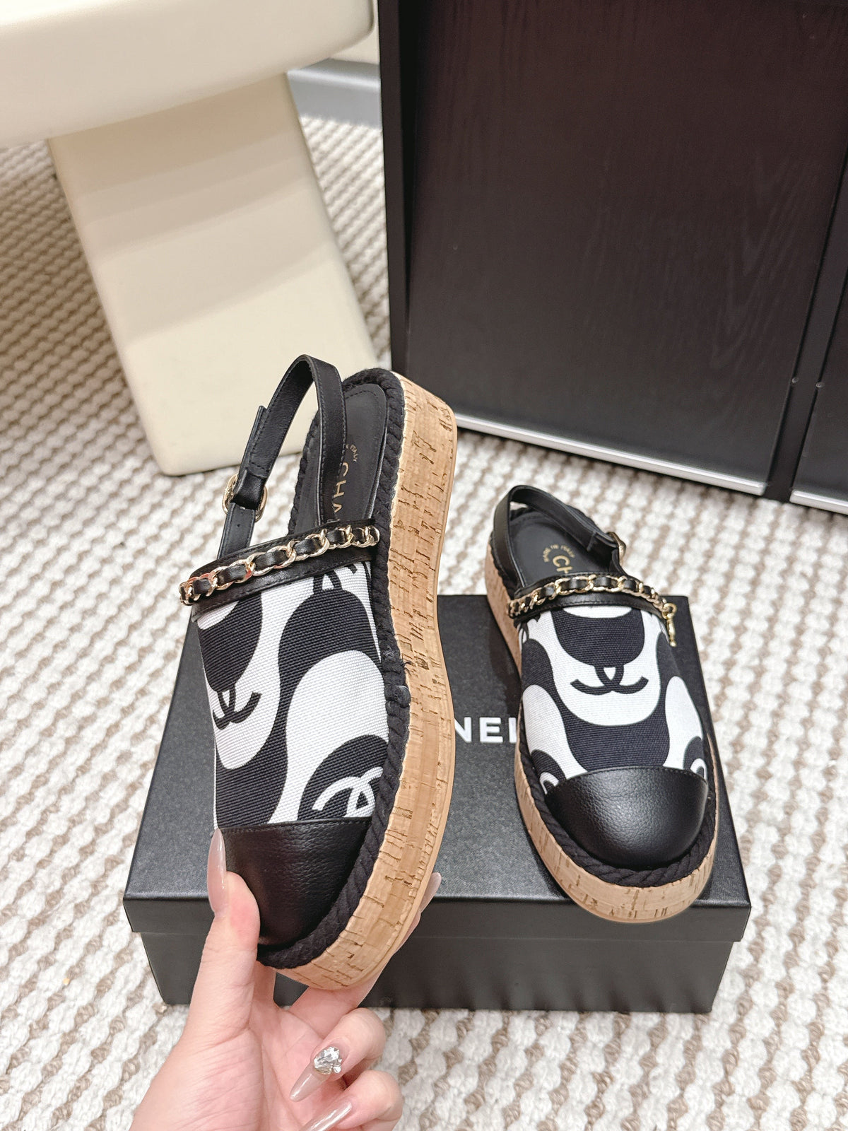 CC 26s Rope-Soled Sandals Canvas Leather
