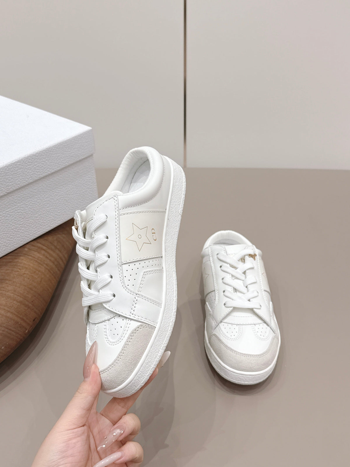 CD Dior Mule Full White Suede Leather 739312