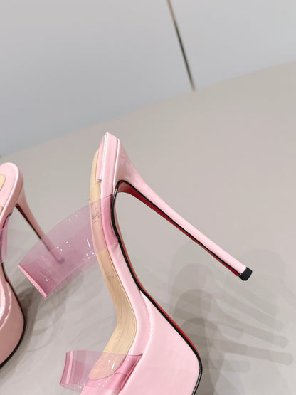 Christian Louboutin 2026 Just Nothing Alta Sandal 140mm PVC And Patent Leather 875845
