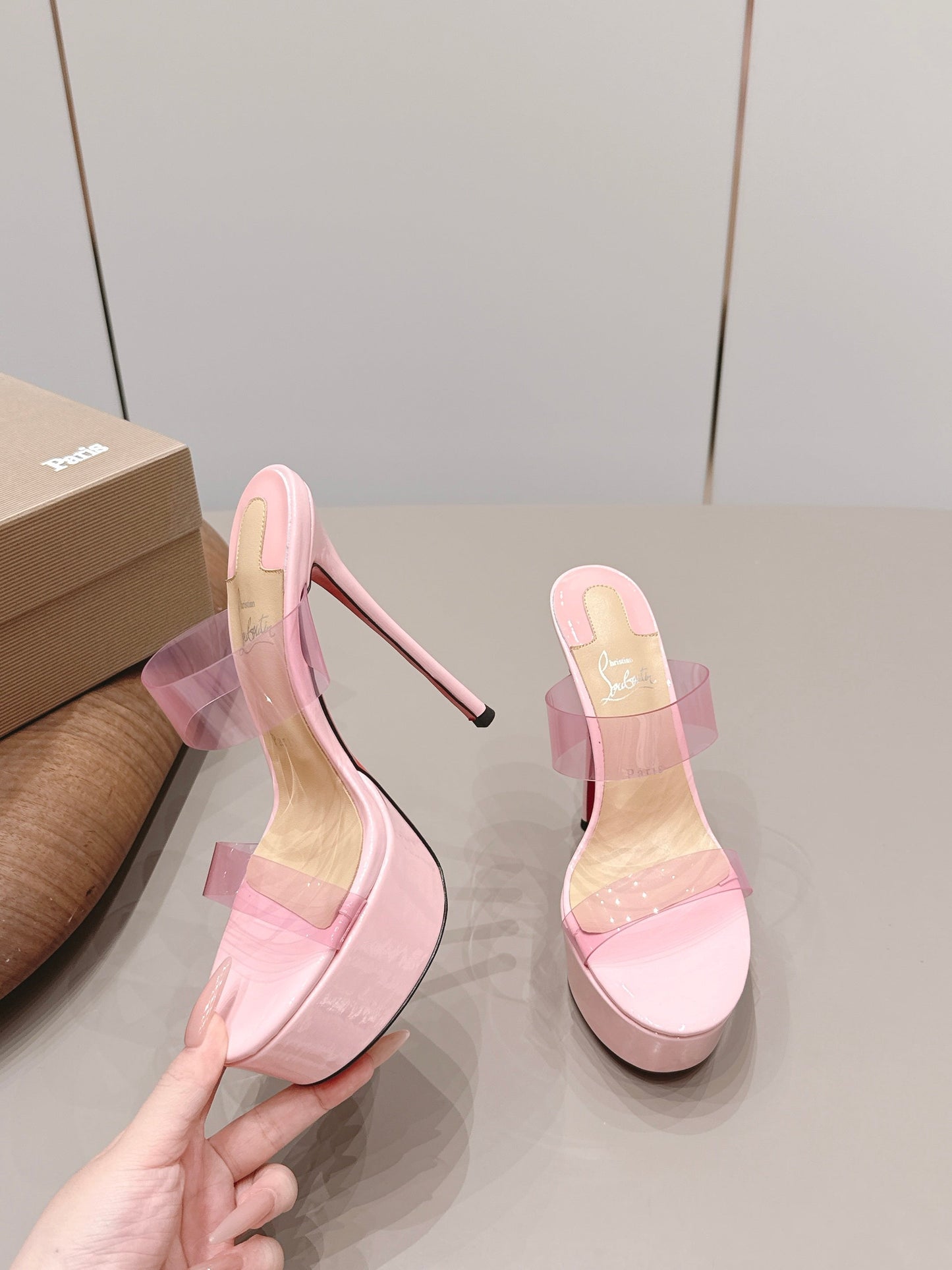Christian Louboutin 2026 Just Nothing Alta Sandal 140mm PVC And Patent Leather 875845
