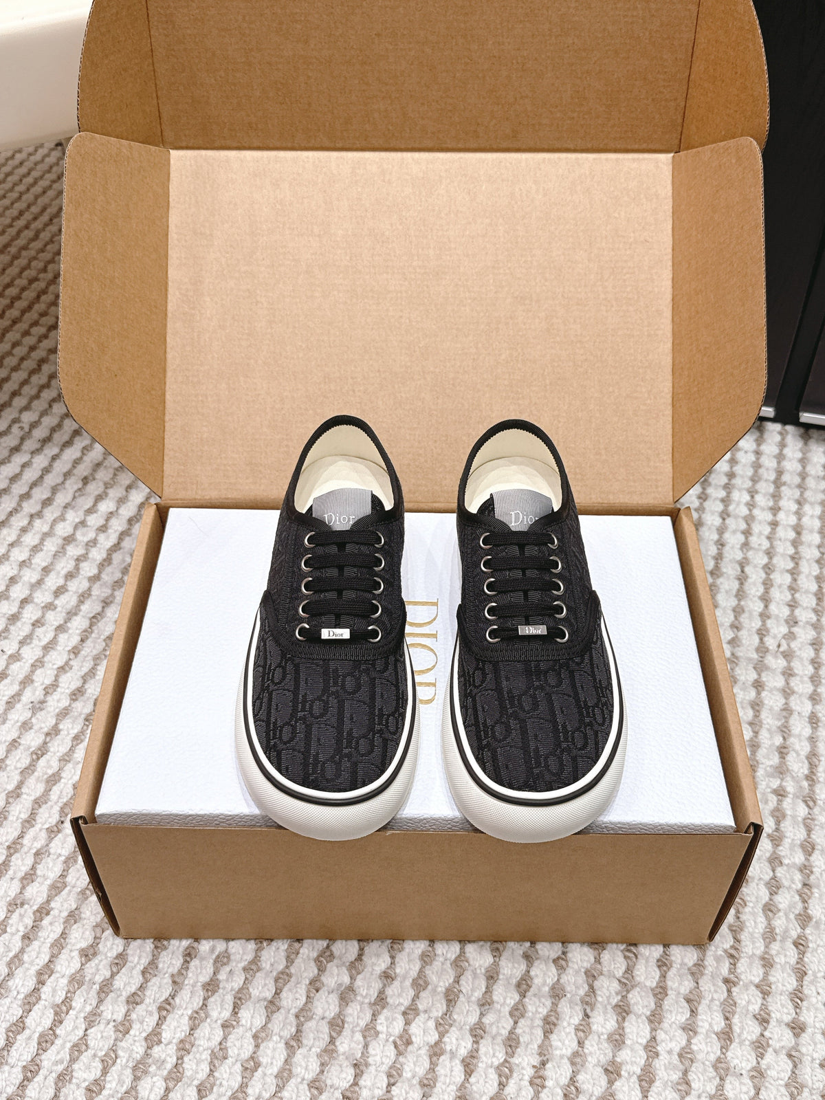 CD Saltwind Sneaker Black Oblique Jacquard Cotton 632435