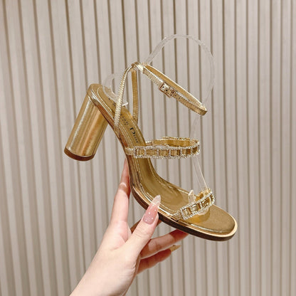 CD Diorissime Heeled Sandal 85 mm Gold Metalic Lambskin  483073