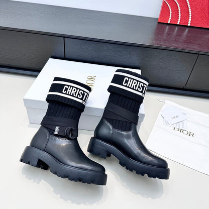 CD 26s D-Major Ankle Boot In Black Calfskin And Wool