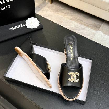 CC 2026 Wedge Sandals 65 Black Lambskin 667766