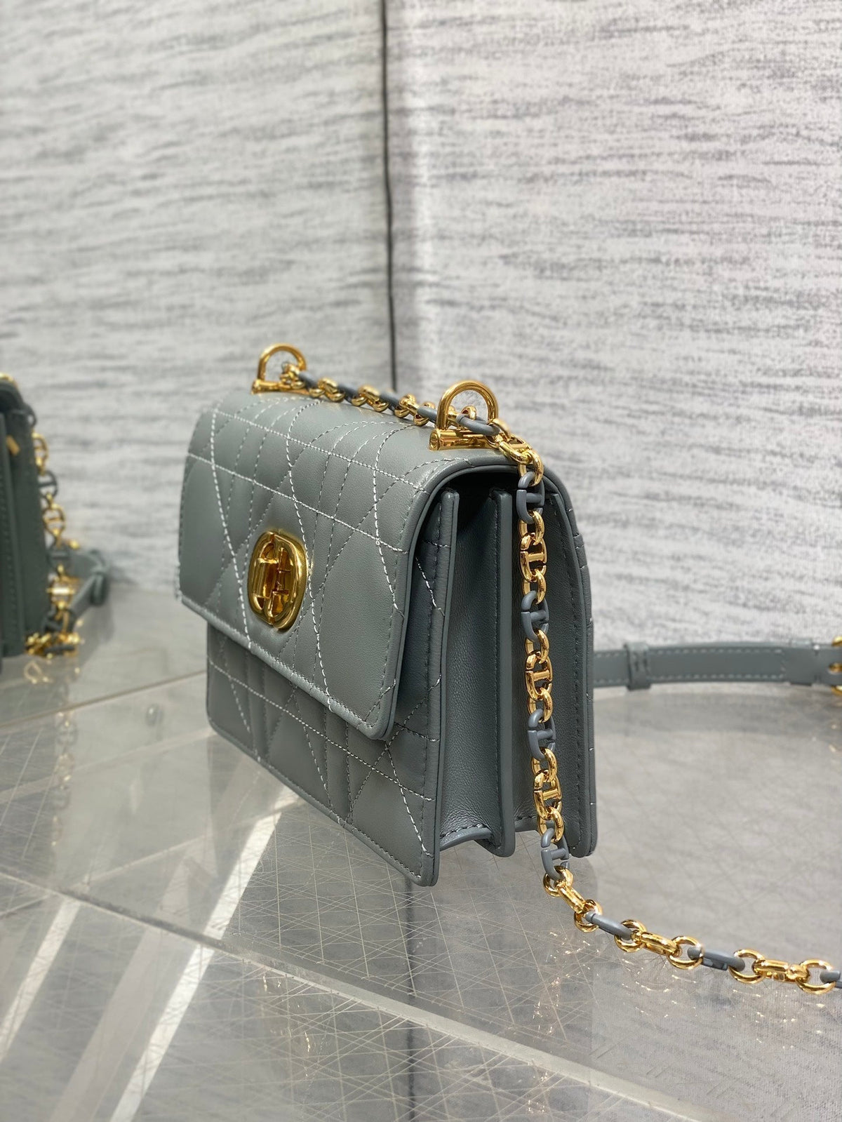 CD Miss Caro 17 Bag Grey Calfskin 229246