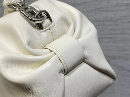 Dior 2026 Bow Pouch 20cm White Lambskin 284143
