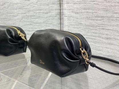 Dior 2026 Bow Pouch 20cm Black Lambskin 284145