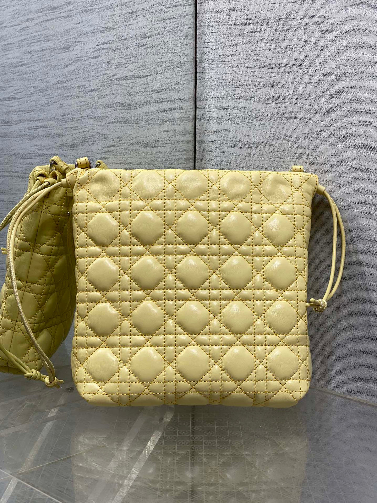 CD Adiorable Mini Bucket Bag Yellow Lambskin 286645