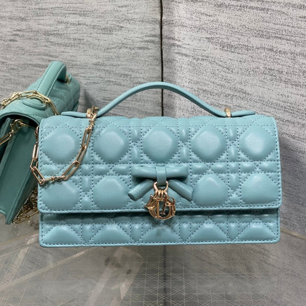 Dior 2026 My Dior Bag 21cm Tourmaline Blue Lambskin 289024