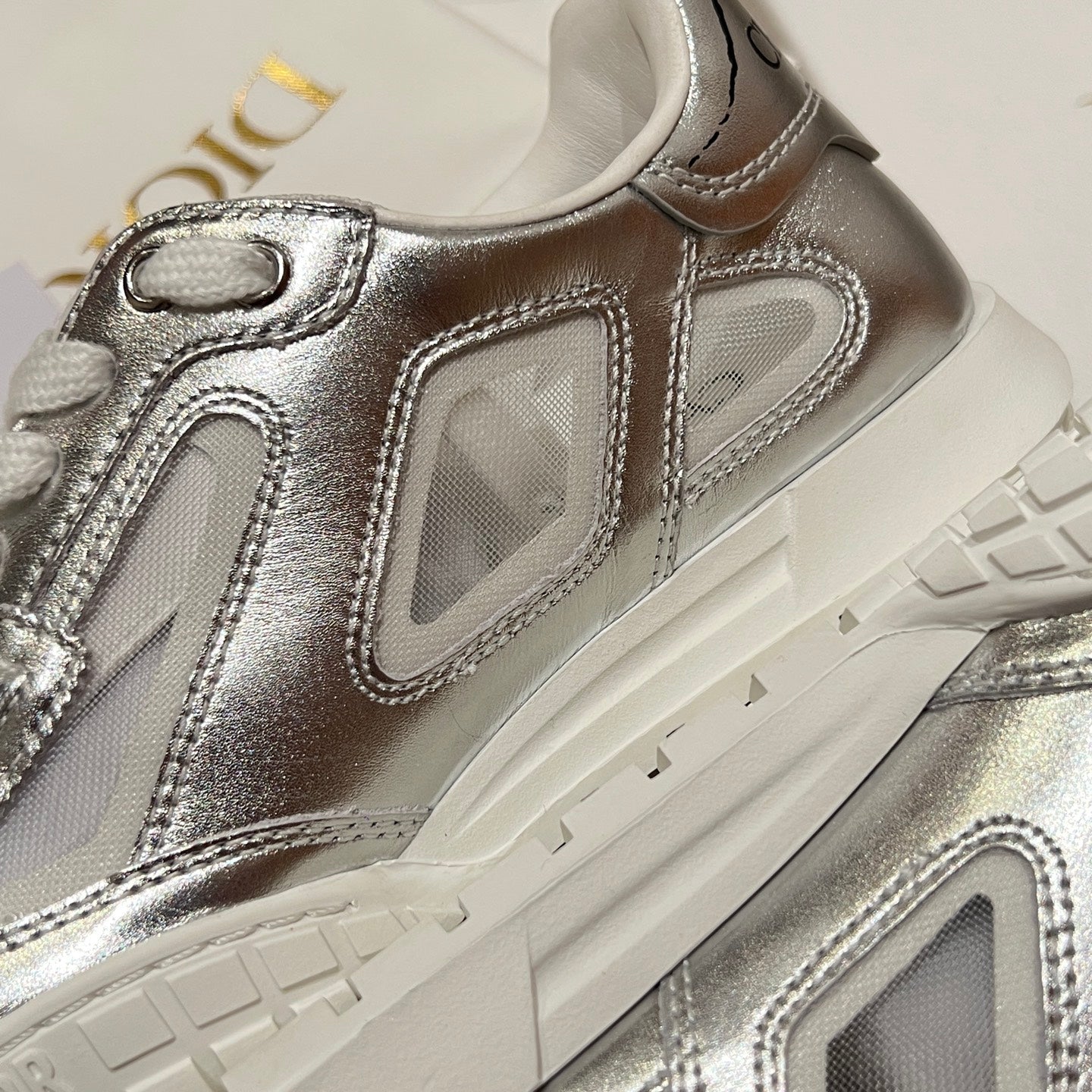 CD Tech Sneaker Sliver White Mesh Leather 707904
