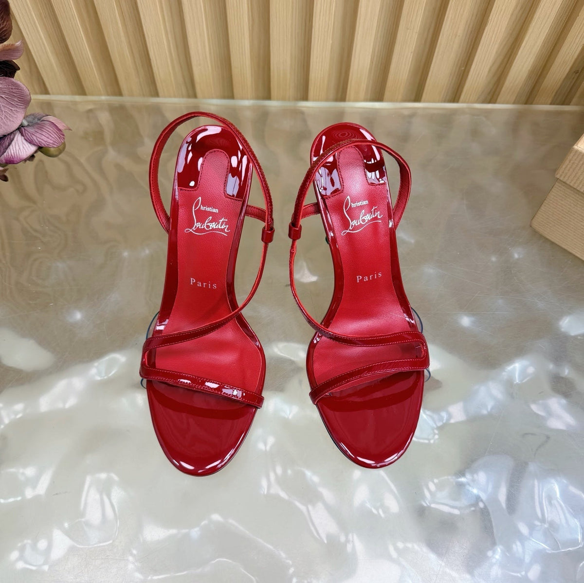 Christian Louboutin 2026 Rosa Z Slingback Sandals 100mm Patent Leather 776004