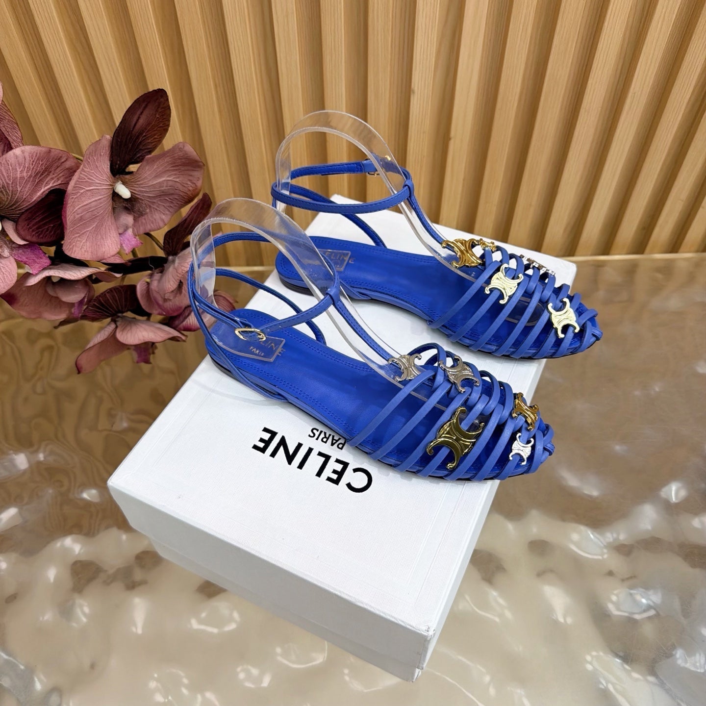 Celine 2026 Arc de Triomphe Cage Flat Sandal Calfskin 228208