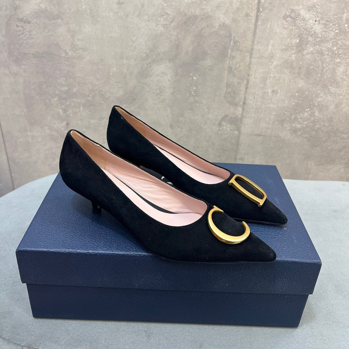 CD 26 High-Heeled 40 Pumps Black Suede 594583