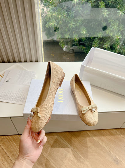 cd ballet flat beige sedge mop front