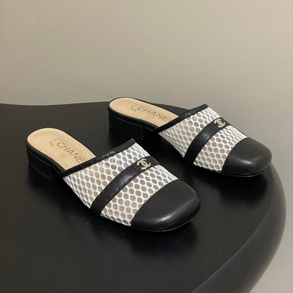 CC 26s High-Heeled Mules Black Cowhide 649467