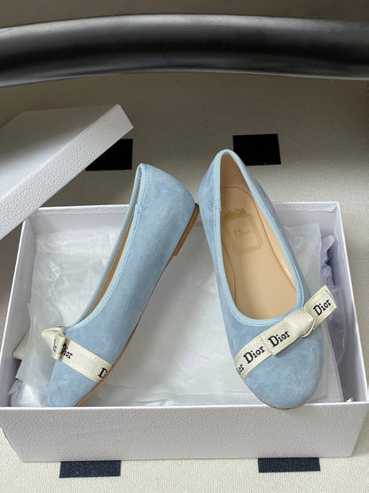 CD J'Adior Ballet Flat Light Blue Suede 834926