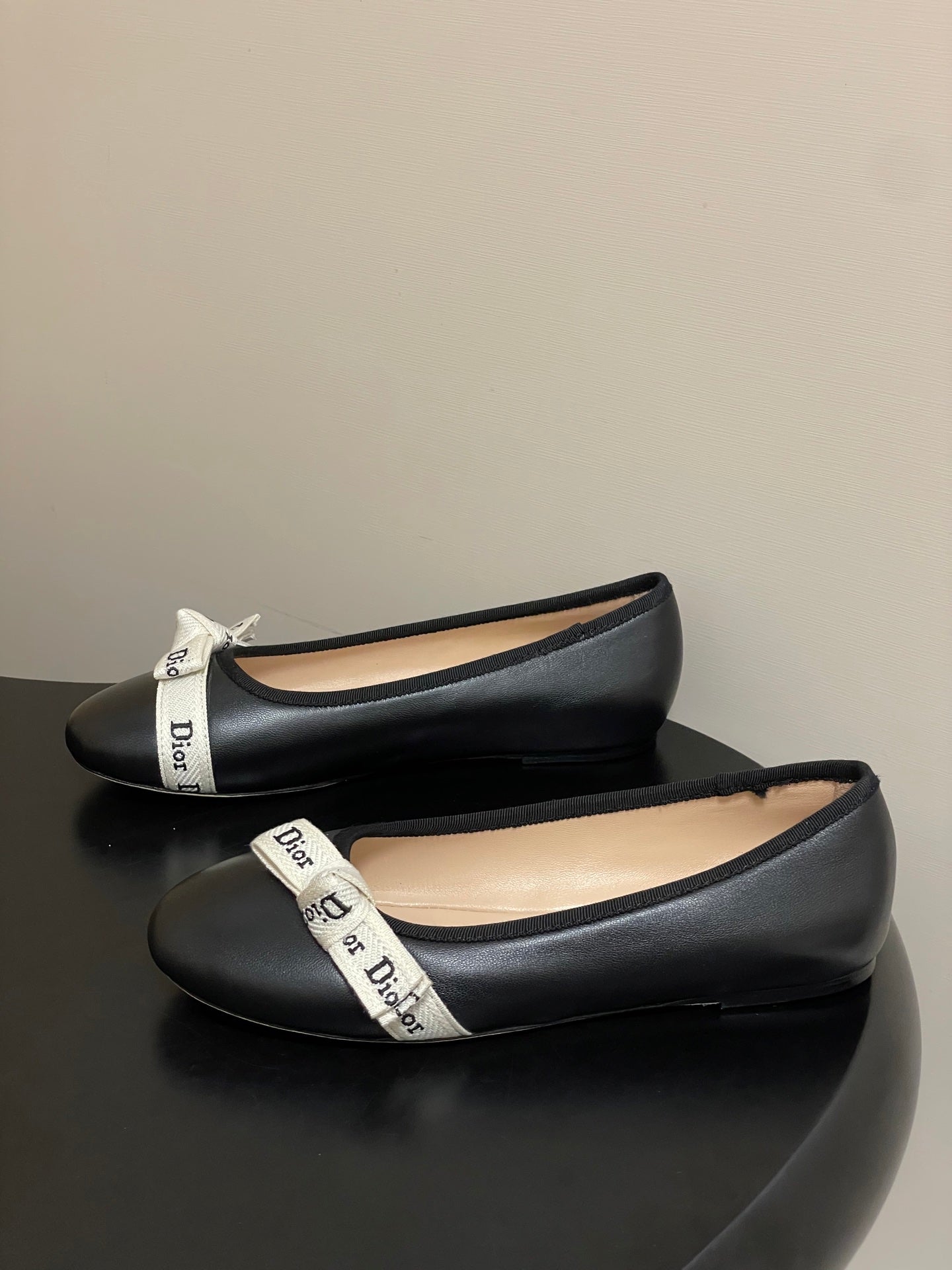 CD J'Adior Ballet Flat Black Lambskin 834930
