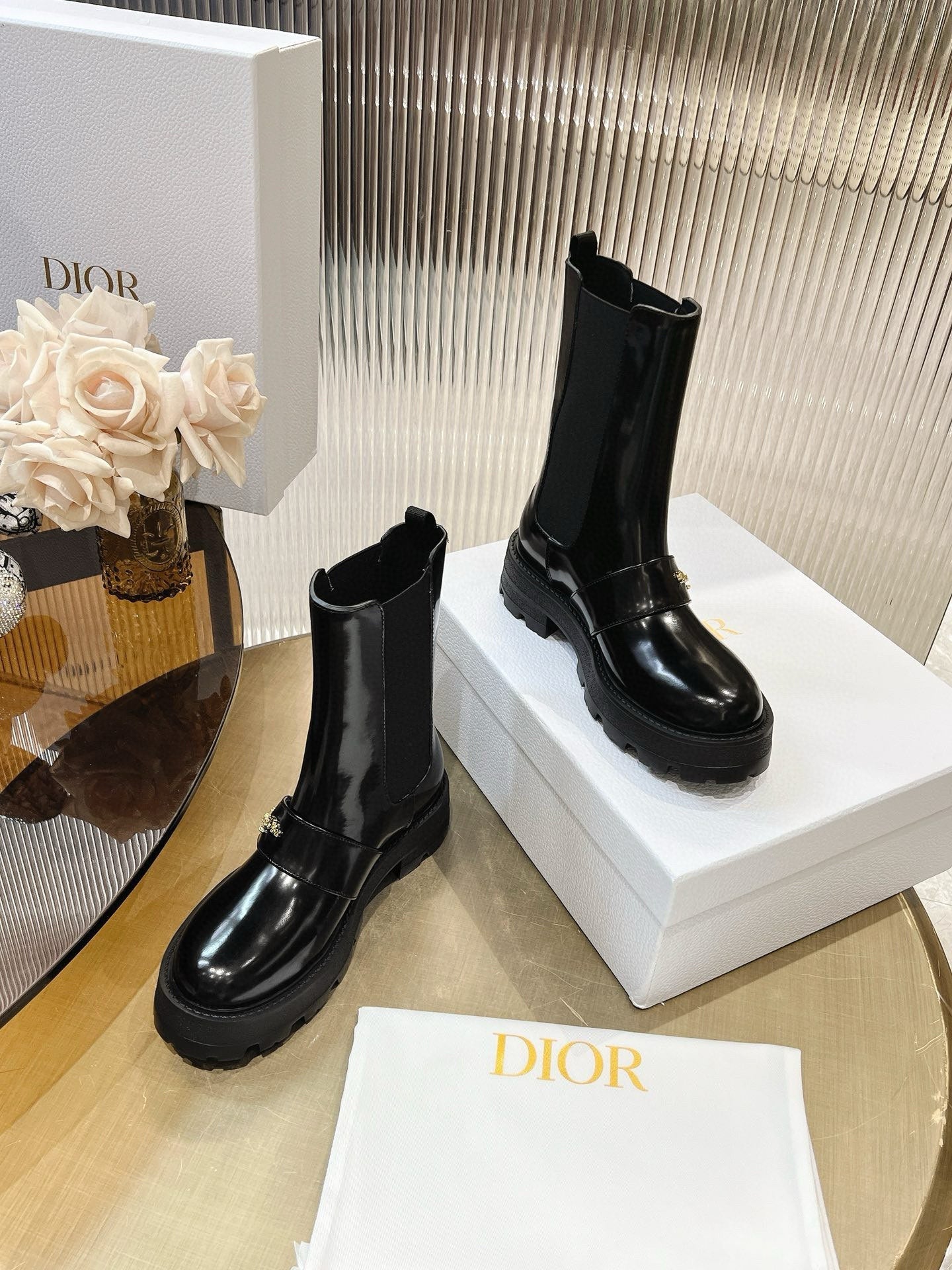 CD 25 short boots black calfskin 438779
