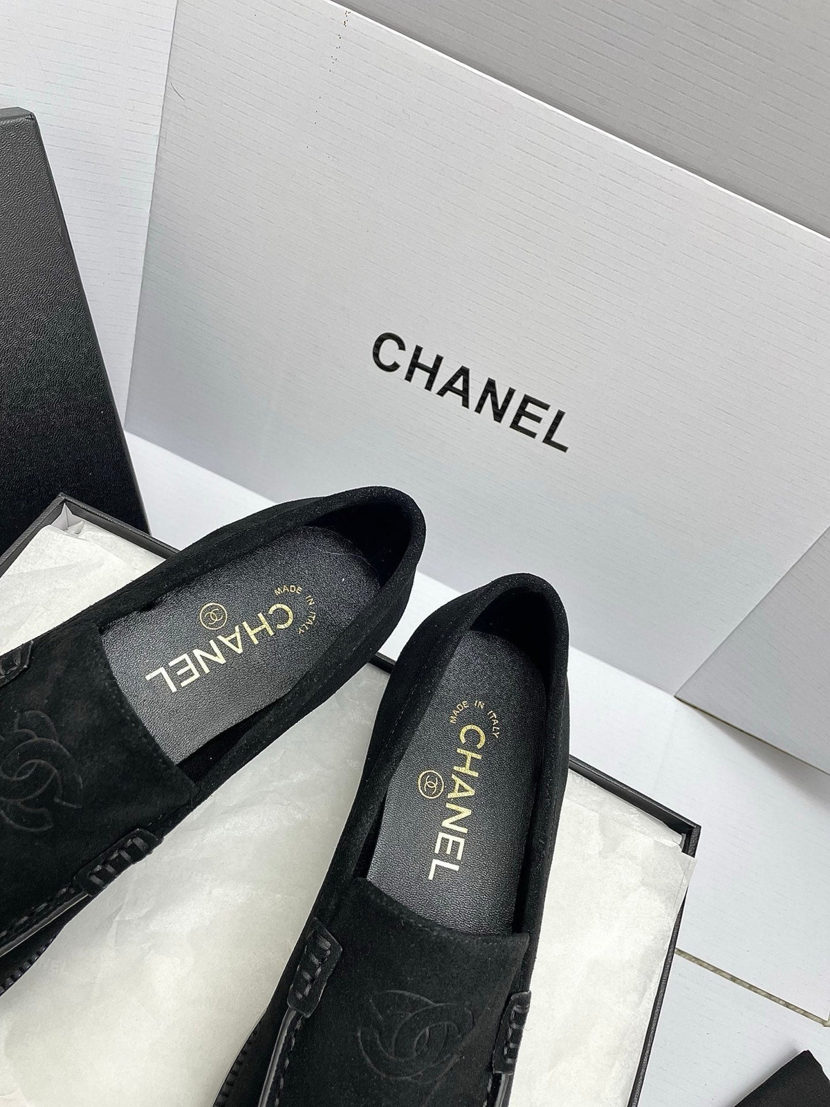 CC 26s Double C Loafers Black Suede 645306