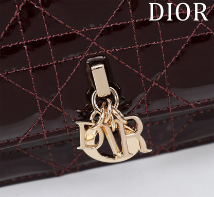 my cd mini 21 wine red patent calfskin