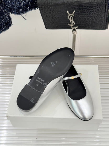Celine 26 Mary-Jane Ballet Flats Leather 755874