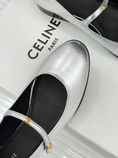 Celine 26 Mary-Jane Ballet Flats Leather 755874