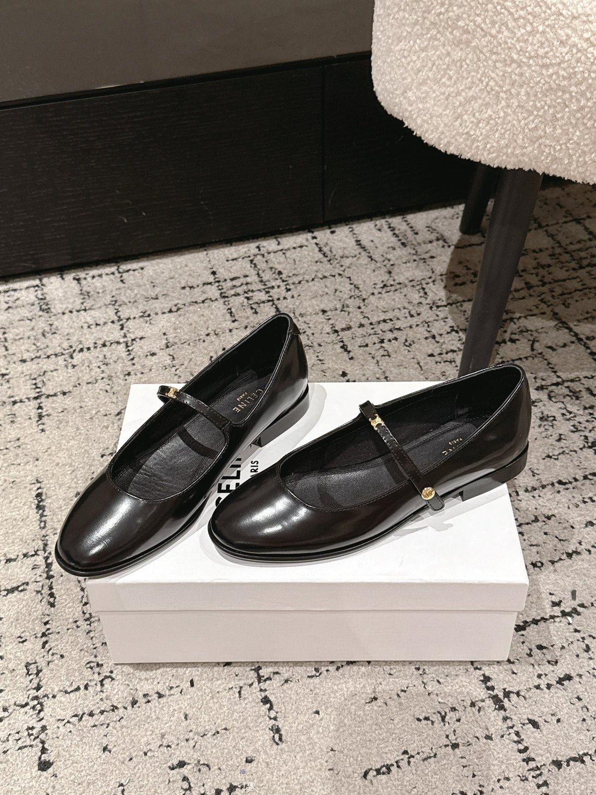 Celine 26 City Mary-Jane Ballet Flats Leather 770900
