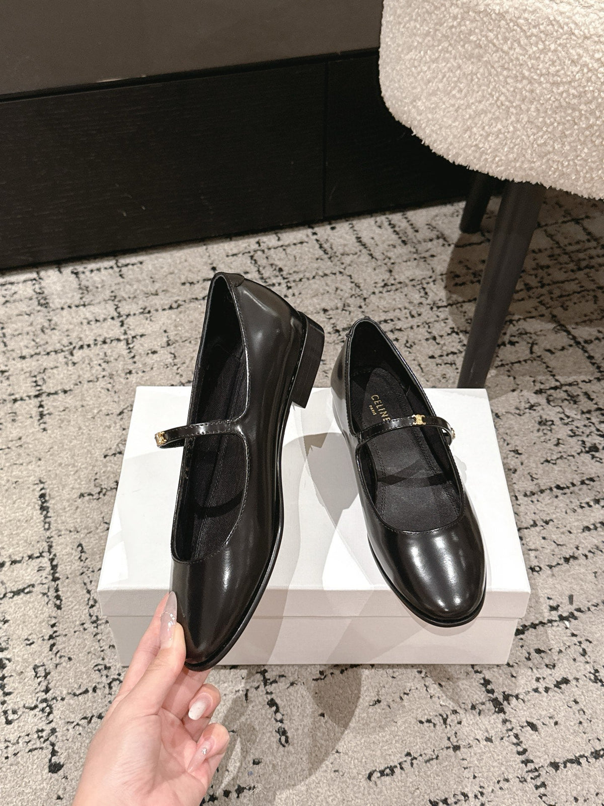 Celine 26 City Mary-Jane Ballet Flats Leather 770900