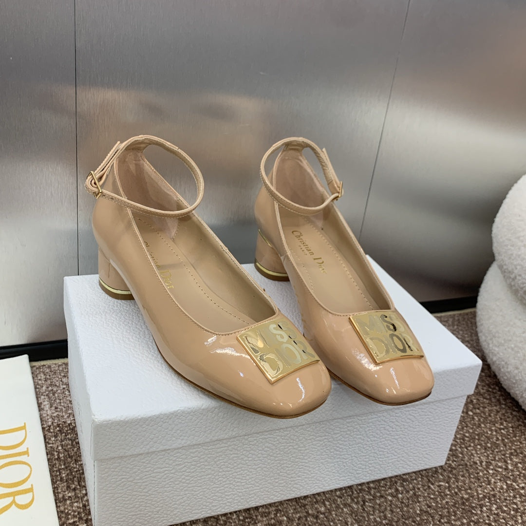CD Miss Dior Pump 35mm Glossy Beige Cowhide