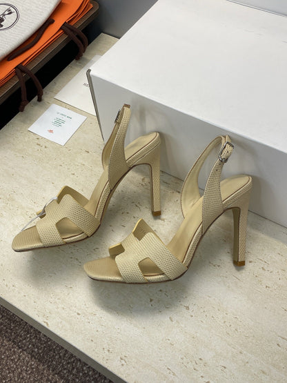 HM 26ss High Heel Sandals 105 Light Beige Cowhide 607114
