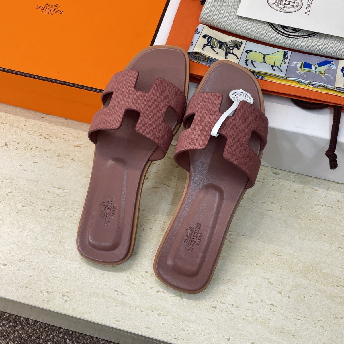 HM 26ss Oran Sandals Reddish Brown Calfskin 607236