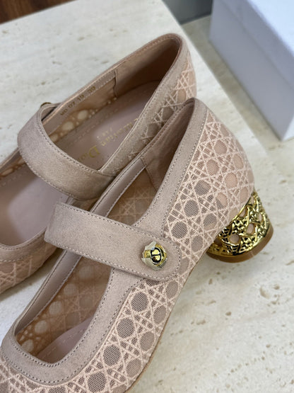 CD 26 Lolita High Heels 40 Beige Mesh Gold 633050