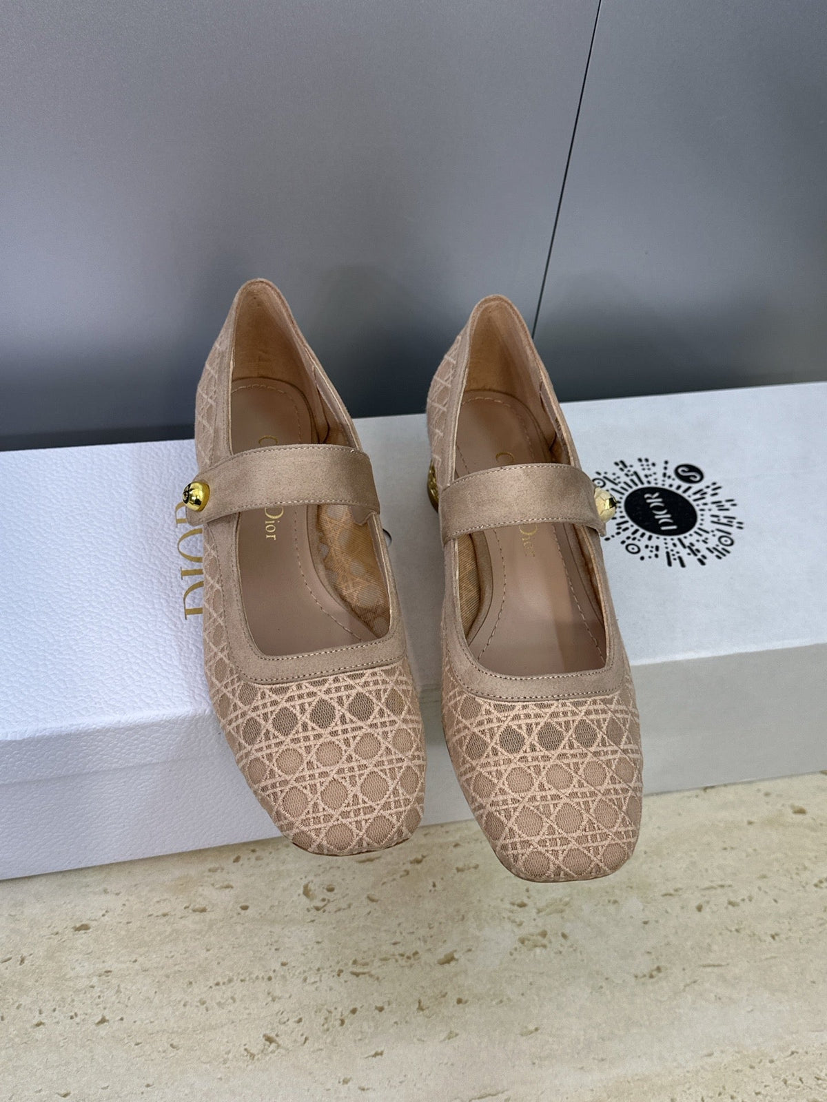 CD 26 Lolita High Heels 40 Beige Mesh Gold 633050