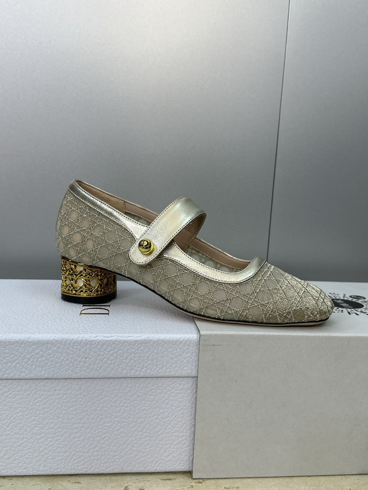 CD 26 Lolita High Heels 40 Sliver Mesh Gold 633051