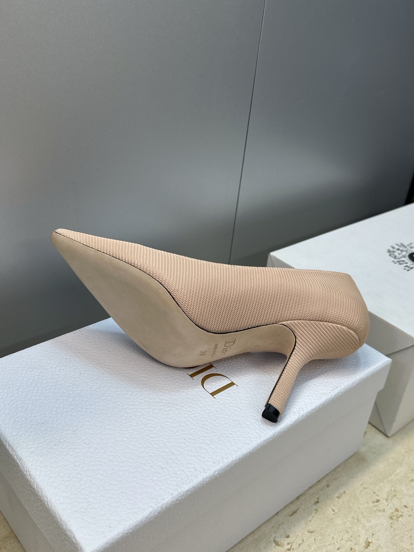 CD J'Adior Pump 9.5cm Beige Technical Fabric 633063