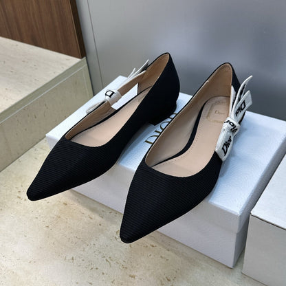 CD J'Adior Ballet Flat Black Technical Fabric 633064