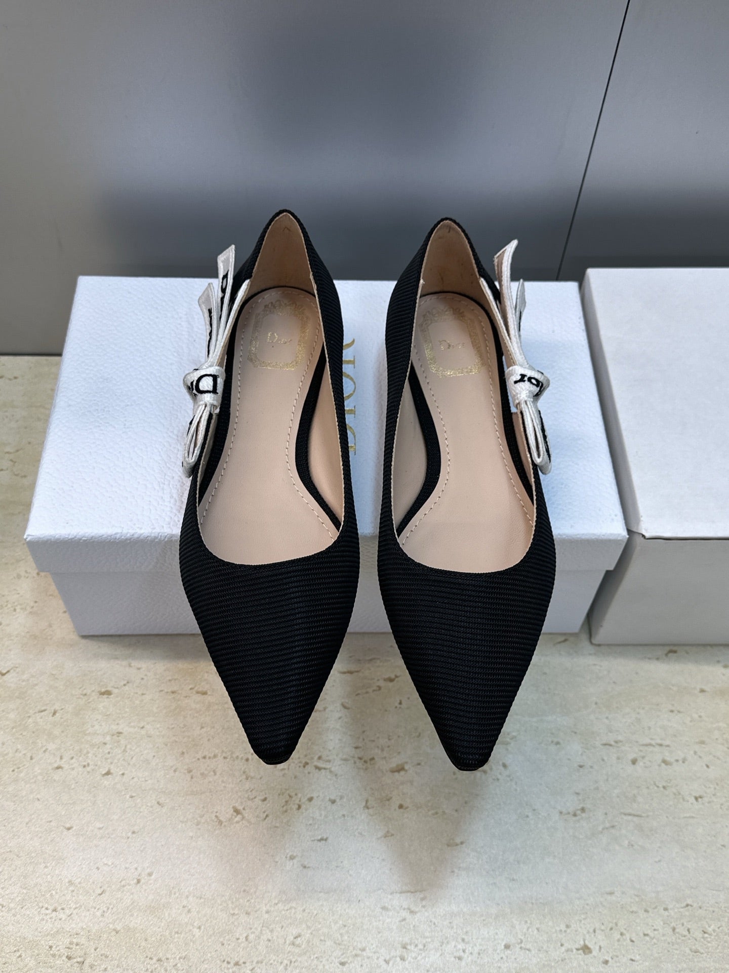 CD J'Adior Ballet Flat Black Technical Fabric 633064